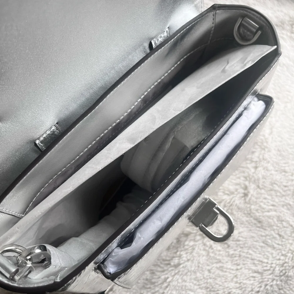 Michael Kors Metallic Silver Satchel - Picture 10 of 11